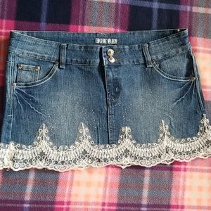 Denim and Lace skirt